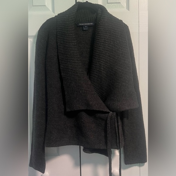Women's French Connection Gray Wrap Sweater - Picture 1 of 3